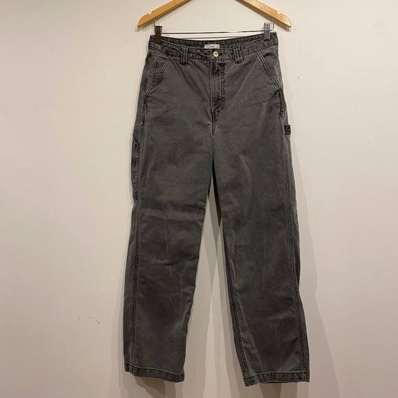 Aritzia High-waisted Carpenter Twill Greenwich Pants in Light Grey Size 6 - Picture 1 of 5